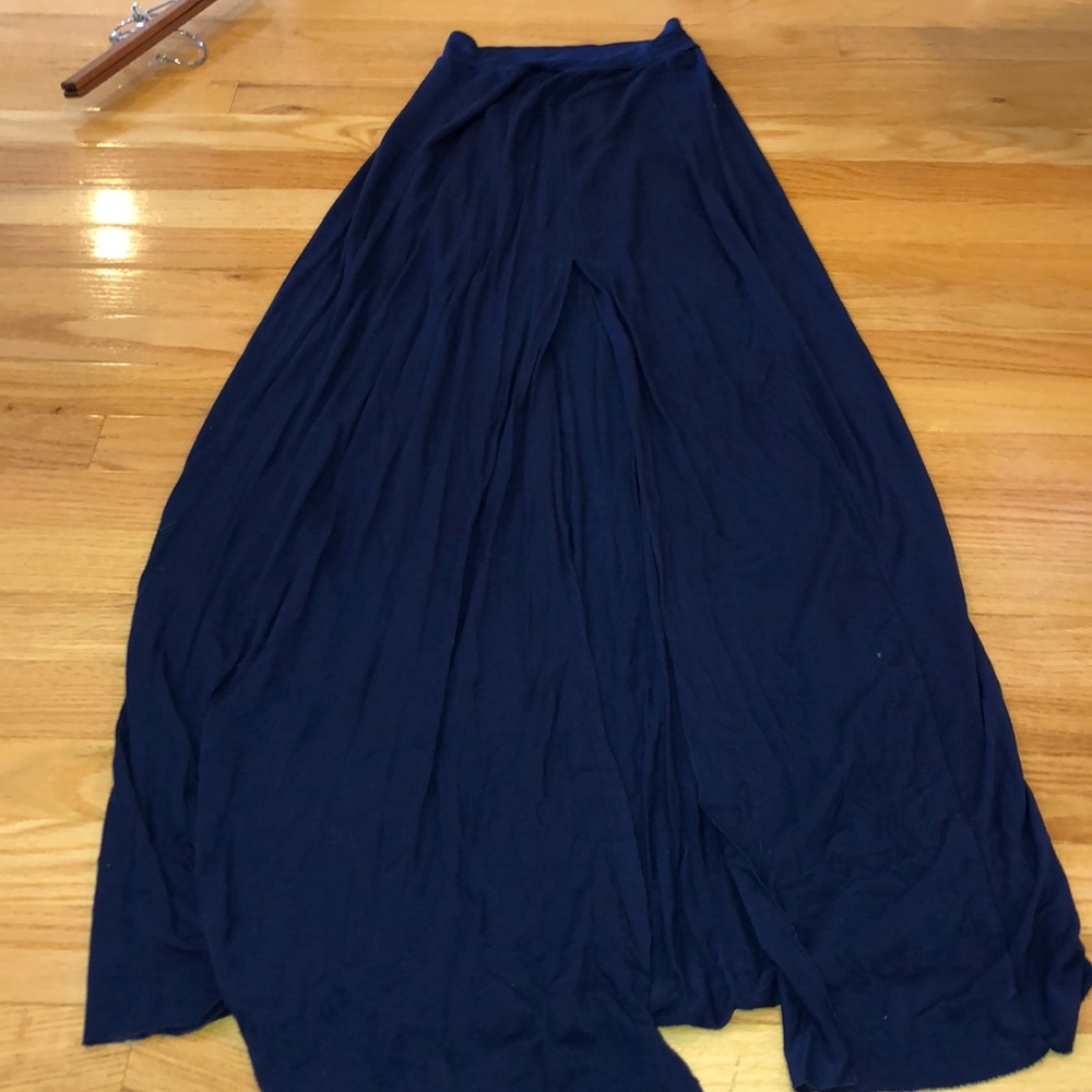 Clayton navy blue maxi skirt